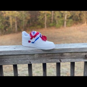 air force 1 red bandana shoes